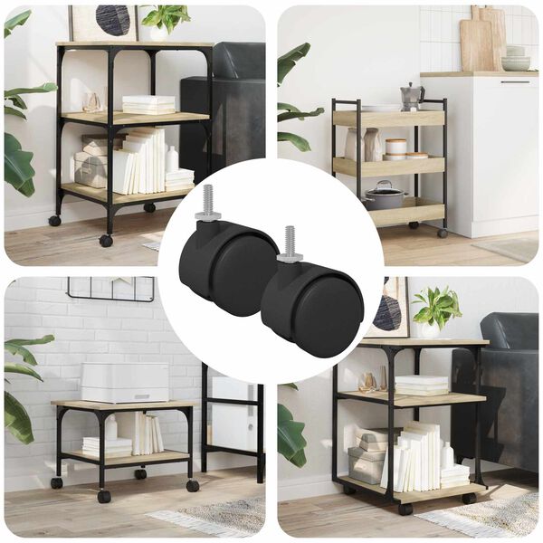 vidaXL Roulettes 2 pcs Noir et argent 40,1 x 40,1 x 37,8 mm Fer et PP