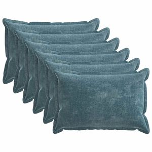 vidaXL Housse de coussin 6 pcs HOUTEN Bleu 50 x 80 cm Tissu Chenille