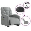 vidaXL Fauteuil inclinable de massage &eacute;lectrique Gris clair Tissu