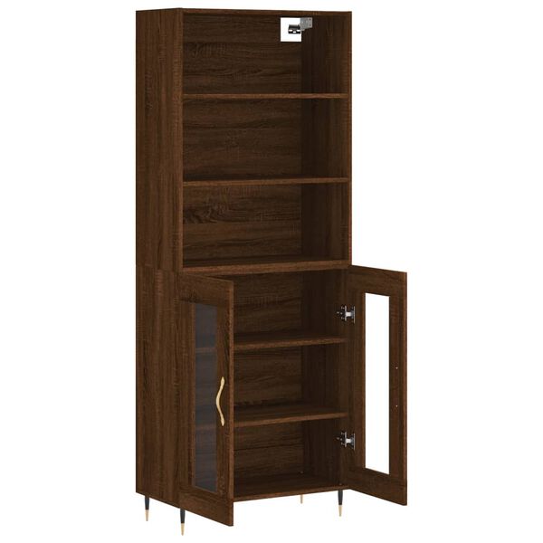 vidaXL Buffet haut Ch&ecirc;ne marron 69,5x34x180 cm Bois d'ing&eacute;nierie