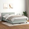 vidaXL Sommier &agrave; lattes de lit et matelas gris clair 140x220cm velours