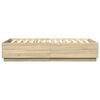 vidaXL Cadre de lit avec LED sans matelas ch&ecirc;ne sonoma 140x200 cm