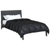 vidaXL Duvet d'hiver Noir 155 x 220 cm Satin et Microfibre