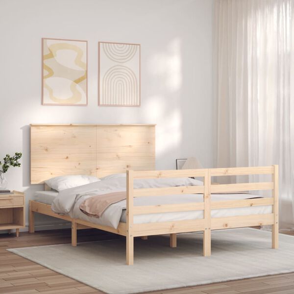 vidaXL Cadre de lit sans matelas 140x200 cm bois massif