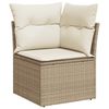 vidaXL Salon de jardin avec coussins 4 pcs beige résine tressée