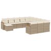 vidaXL Salon de jardin avec coussins 12 pcs beige r&eacute;sine tress&eacute;e