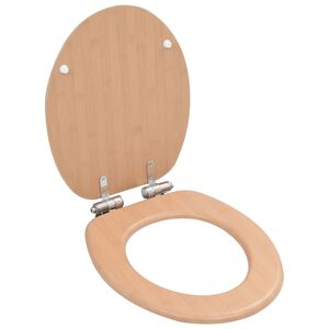 vidaXL Siège de toilette MDF Couvercle à fermeture en douceur Bambou