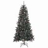 vidaXL Sapin de No&euml;l artificiel Vert 210 cm PVC, plastique et acier