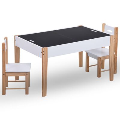 vidaXL Ensemble de table et chaises pour enfants 3 pcs Noir et blanc