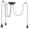 VidaXL Lampe suspendue avec 3 porte-lampes E27 noir métal