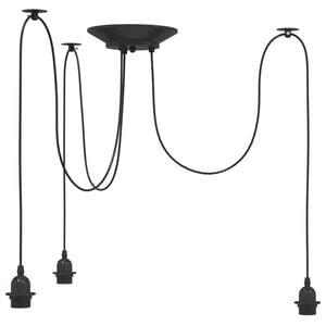 VidaXL Lampe suspendue avec 3 porte-lampes E27 noir m&eacute;tal