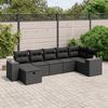 vidaXL Salon de jardin 7 pcs avec coussins noir r&eacute;sine tress&eacute;e