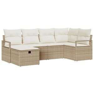 vidaXL Ensemble de Canap&eacute;s 6 pc 6-Nombre de places Beige et cr&egrave;me