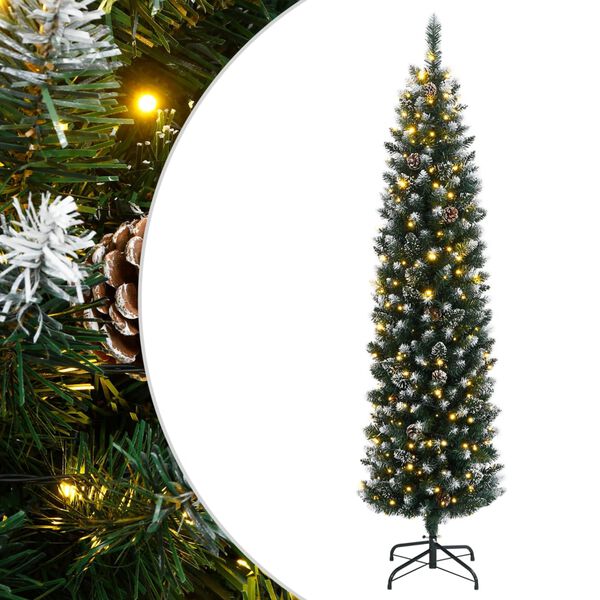 vidaXL Sapin de Noël artificiel mince 300 LED 180 cm