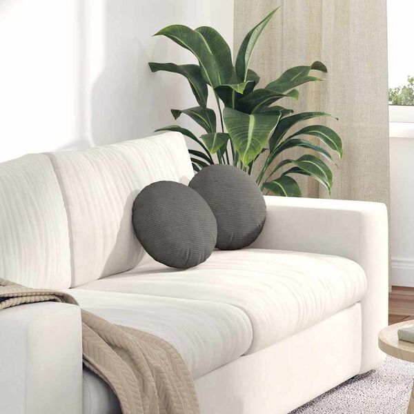 vidaXL Coussins de si&egrave;ge 2 pcs Gris clair &Oslash; 30 x 13 cm