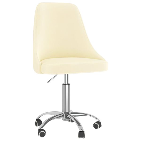 vidaXL Chaises pivotantes &agrave; manger lot de 2 Cr&egrave;me Tissu