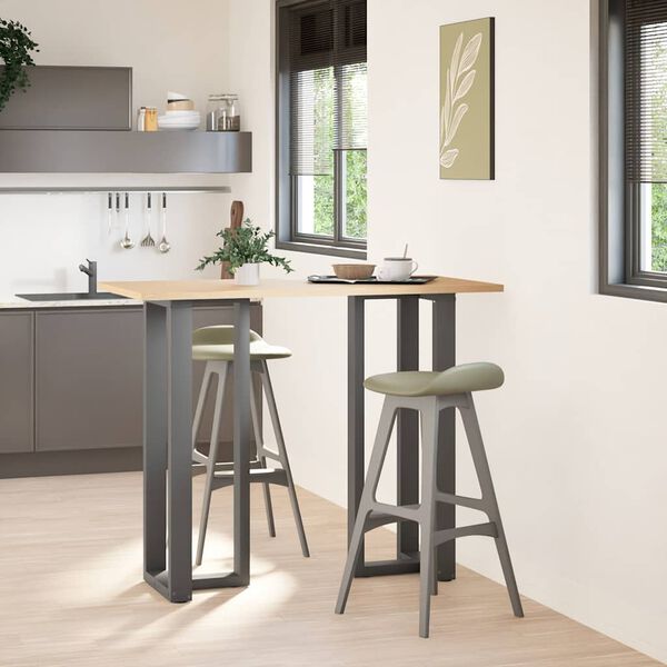 vidaXL Pieds de table de bar en forme de T, 2 pi&egrave;ces, anthracite, 40 x 35 x (110-111) cm, acier