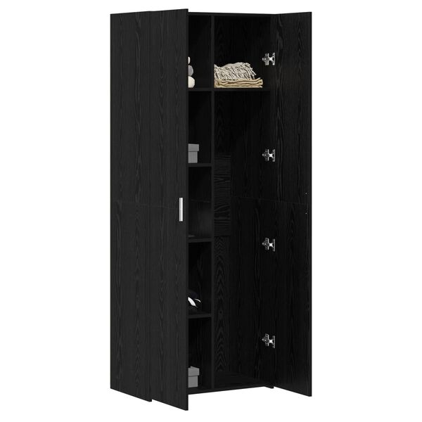 vidaXL Haut Armoire Ch&ecirc;ne noir 70 x 42.5 x 185 cm Bois d'ing&eacute;nierie