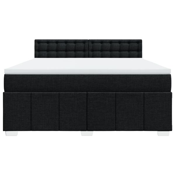 vidaXL Sommier &agrave; lattes de lit avec matelas Noir 180x200 cm Tissu