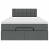 vidaXL Lit ottoman avec matelas et LED gris fonc&eacute; 120x200 cm tissu
