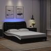 vidaXL Cadre de lit avec LED sans matelas Hvar noir et blanc 120x200 cm