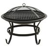 vidaXL Foyer et barbecue avec tisonnier 2 en 1 56x56x49 cm Acier