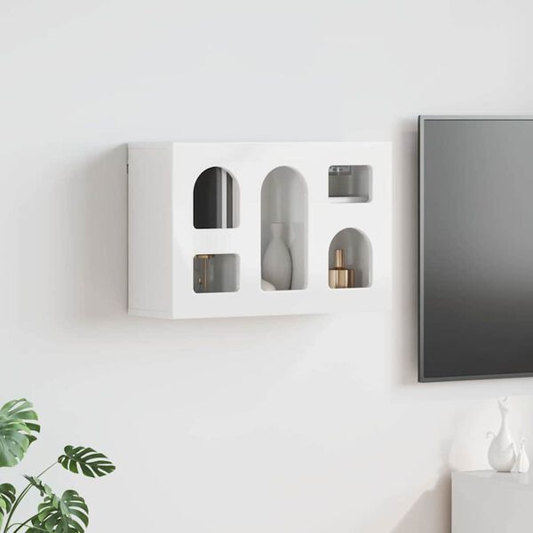 vidaXL Armoire suspendue avec &eacute;tag&egrave;re Blanc brillant 60 x 20 x 40 cm