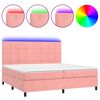 vidaXL Sommier &agrave; lattes de lit matelas LED Rose 200x200 cm Velours