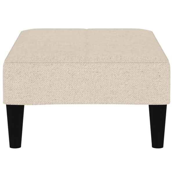 vidaXL Tabouret Cr&egrave;me Tissu en microfibre