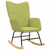 vidaXL Chaise &agrave; bascule avec tabouret Vert Tissu