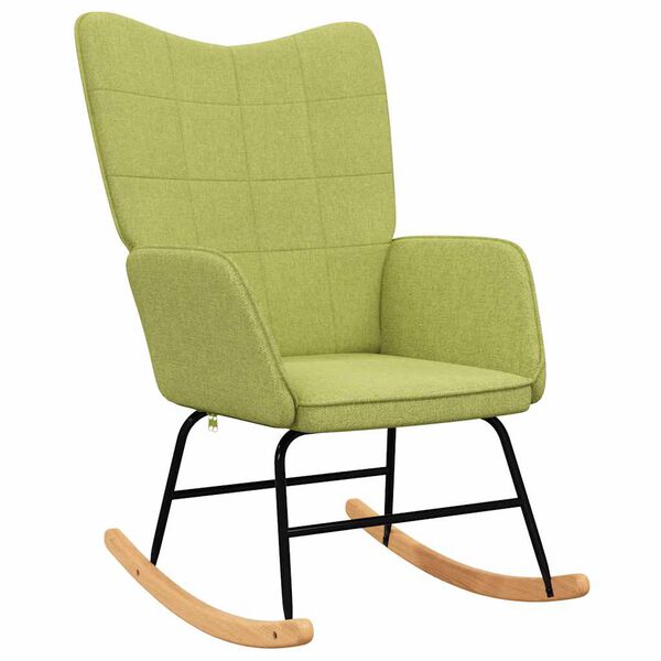 vidaXL Chaise &agrave; bascule avec tabouret Vert Tissu