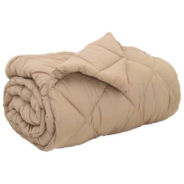 vidaXL Duvet d'hiver Taupe 155 x 220 cm Microfibre