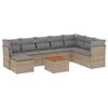 vidaXL Salon de jardin avec coussins 9 pcs beige r&eacute;sine tress&eacute;e