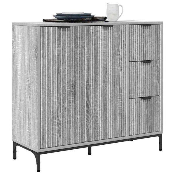 vidaXL Buffet Gris Sonoma 89,5 x 33 x 82 cm Bois d'ing&eacute;nierie