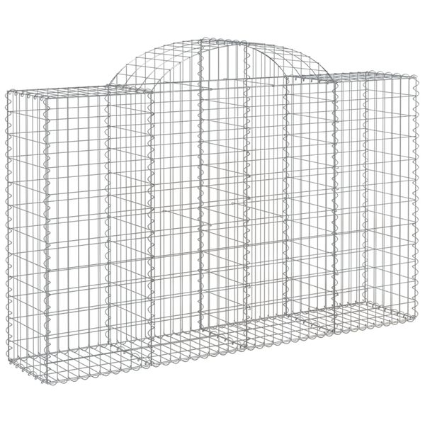 vidaXL Paniers &agrave; gabions arqu&eacute;s 3 pcs 200x50x120/140 cm Fer galvanis&eacute;
