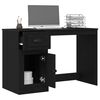 vidaXL Bureau avec porte Ch&ecirc;ne noir 50 x 115 x 75 cm Bois d'ing&eacute;nierie