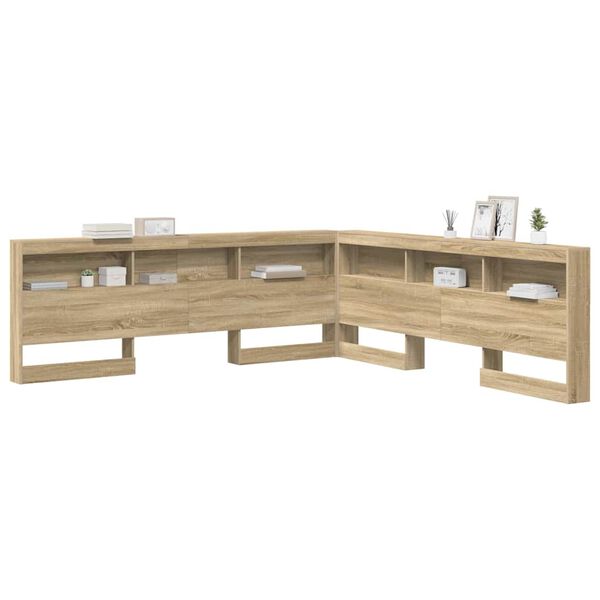 vidaXL T&ecirc;te de lit de rangement Ch&ecirc;ne Sonoma 200 cm Bois d'ing&eacute;nierie