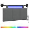 vidaXL T&ecirc;te de lit suspendue Avec lumi&egrave;re LED Gris fonc&eacute; Tissu