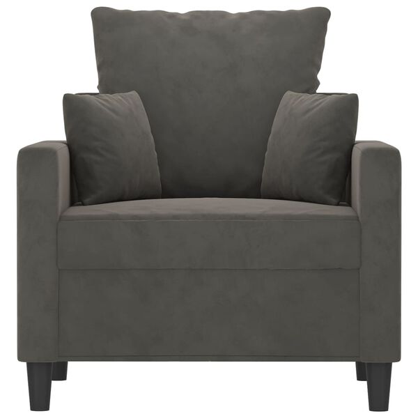 vidaXL Fauteuil Gris fonc&eacute; 60 cm Velours
