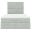 vidaXL Cadre de lit ottoman et matelas gris clair 120x200 cm velours
