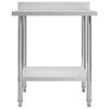 vidaXL Table de travail de cuisine avec dosseret 80x60x93 cm Inox