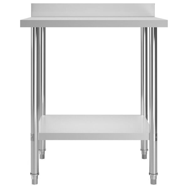 vidaXL Table de travail de cuisine avec dosseret 80x60x93 cm Inox