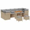 vidaXL Ensemble de canap&eacute; de jardin 10 pcs Beige polyrotin