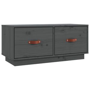 vidaXL Meuble TV Gris 80x34x35 cm Bois de pin massif