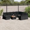 vidaXL Salon de jardin 11 pcs avec coussins noir r&eacute;sine tress&eacute;e