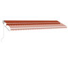 vidaXL Auvent automatique capteur de vent LED 600x350 cm Orange marron