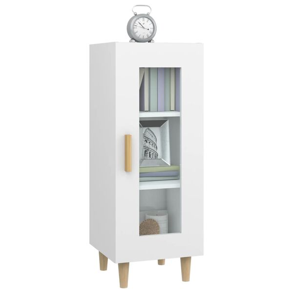 vidaXL Buffet Blanc brillant 34,5x34x90 cm Bois d'ingénierie