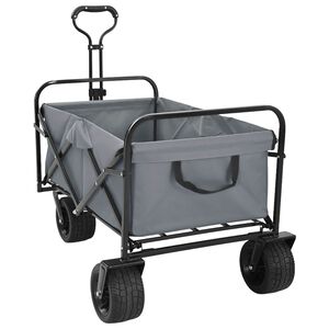 vidaXL Chariot de courses pliant 89 x 63 x 96 cm Gris 200 kg