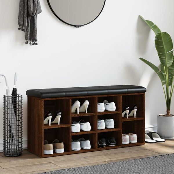 vidaXL Banc à chaussures chêne marron 102x32x50 cm bois d'ingénierie