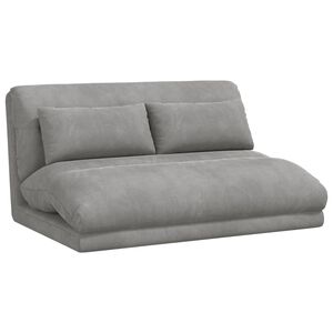 vidaXL Fauteuil de sol Gris clair 110 x 82 x 55 cm Velours